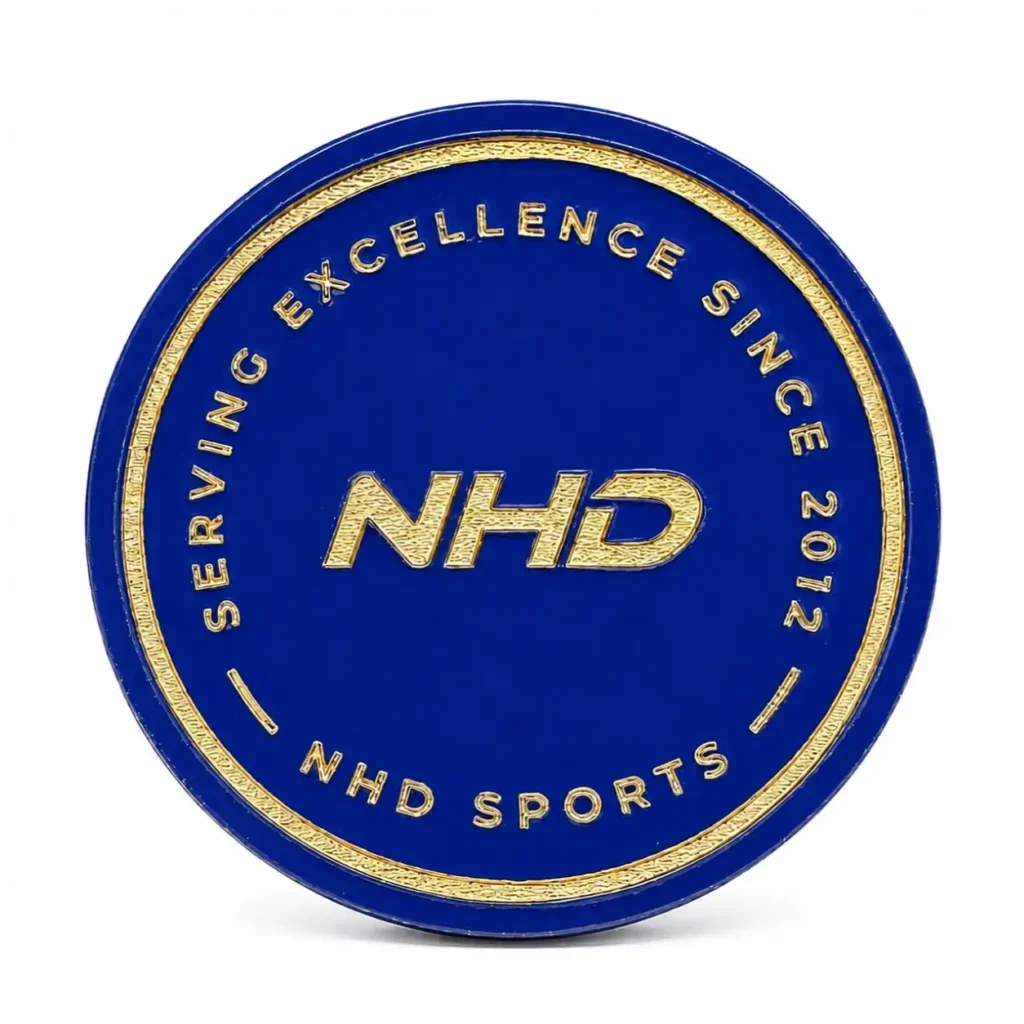 NHD professional carrom striker 600 blue, designed for smooth glide, precision shots and excellent control – front view