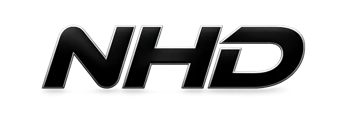 NHD Sports premium black transparent header logo for sports and fitness brand website